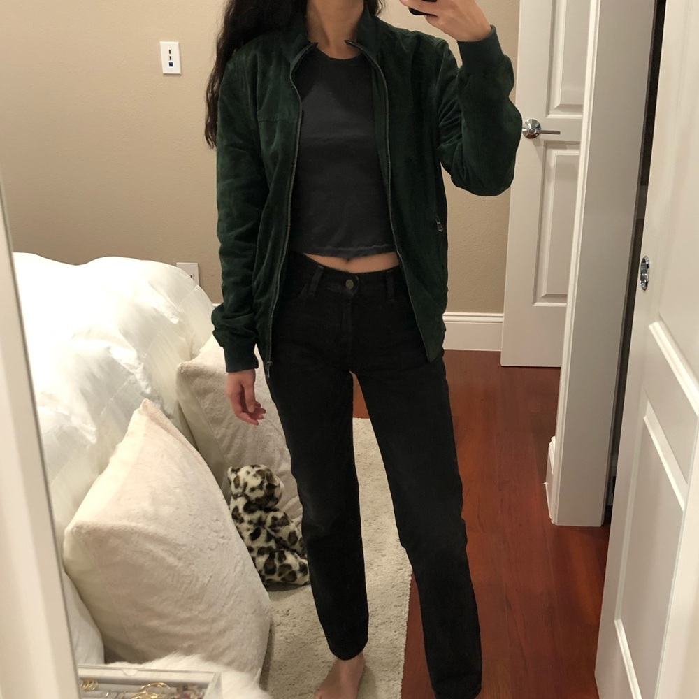 “DOLCE & GABBANA” Green Suede Jacket